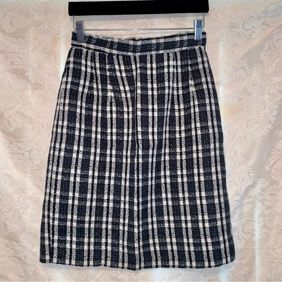 Classic Black and White Plaid Skirt size 6 - Picture 1 of 7